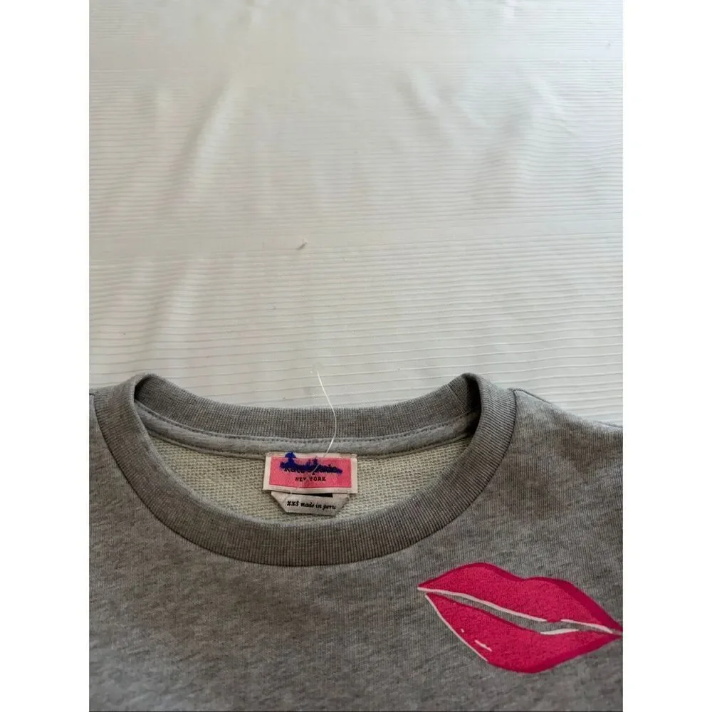 Kate Spade Lips Sweatshirt Size XXS New